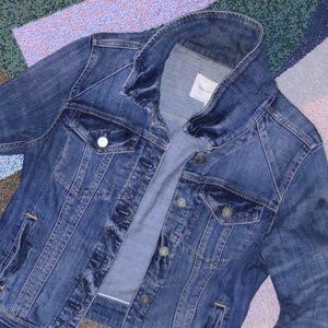 Anthropologie Pilcro Avie denim leather jacket